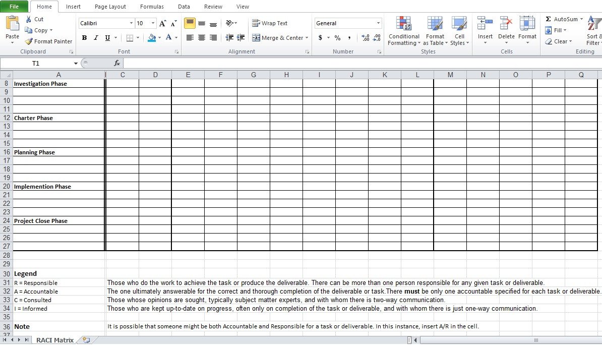 Raci Matrix Excel Template Free Excel TMP