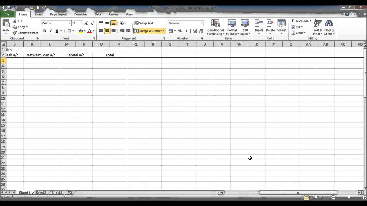 Create a Bookkeeping Spreadsheet using Microsoft Excel