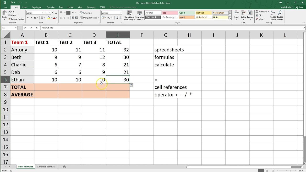 Spreadsheet Basics Microsoft Excel