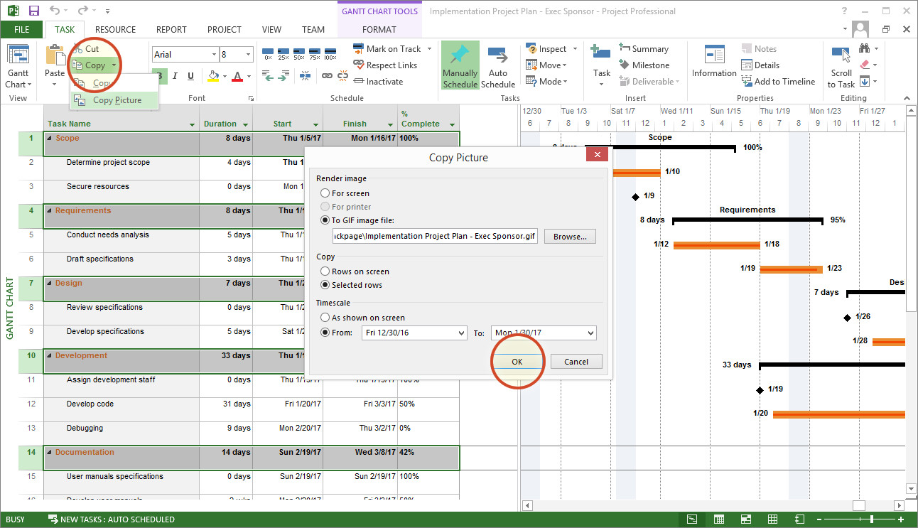 Microsoft Project Tutorial Exporting to PowerPoint
