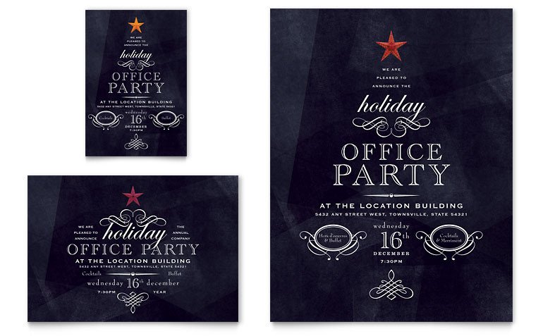 fice Holiday Party Flyer & Ad Template Word & Publisher
