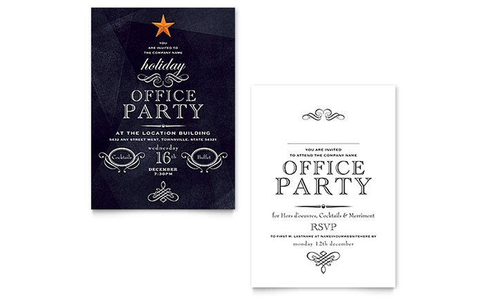 fice Holiday Party Invitation Template Word & Publisher