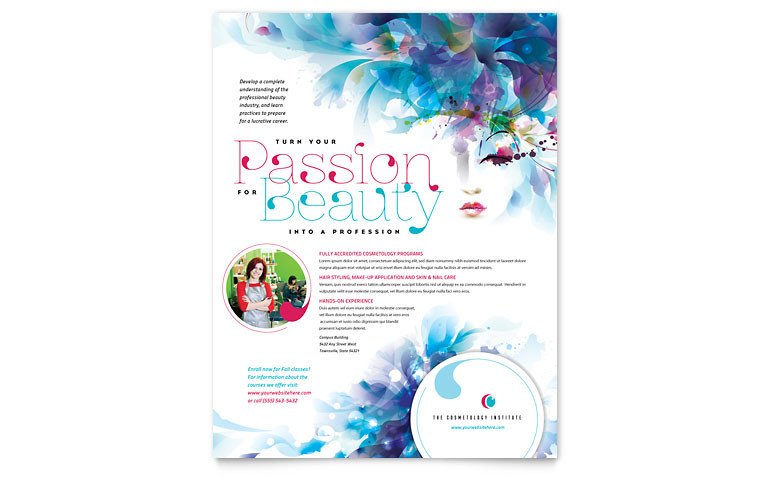 Cosmetology Flyer Template Word & Publisher