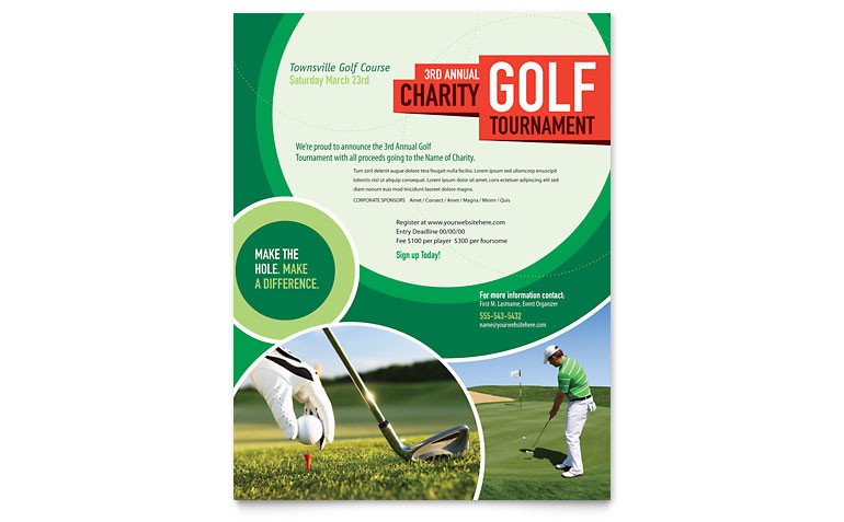 Golf Tournament Flyer Template Word & Publisher