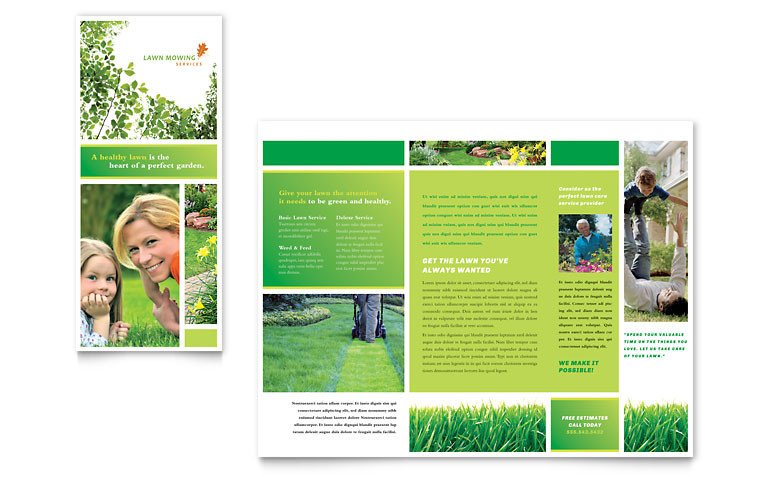 Lawn Mowing Service Brochure Template Word & Publisher