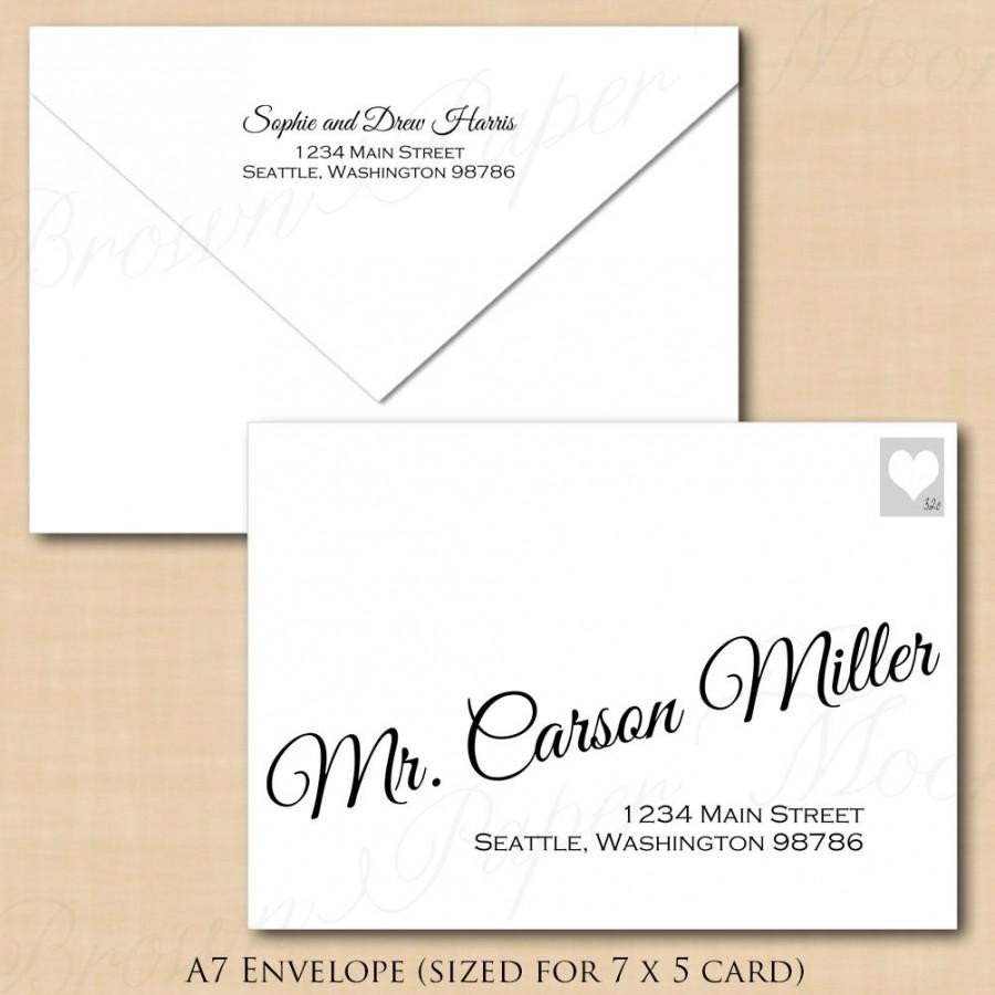 Change All Colors Calligraphy Address Wedding Envelope