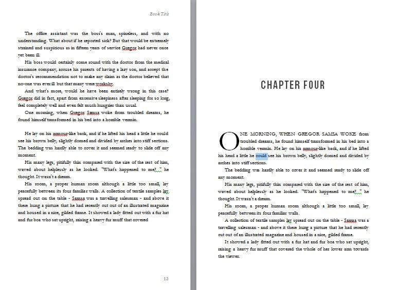 Free book design templates and tutorials for formatting in