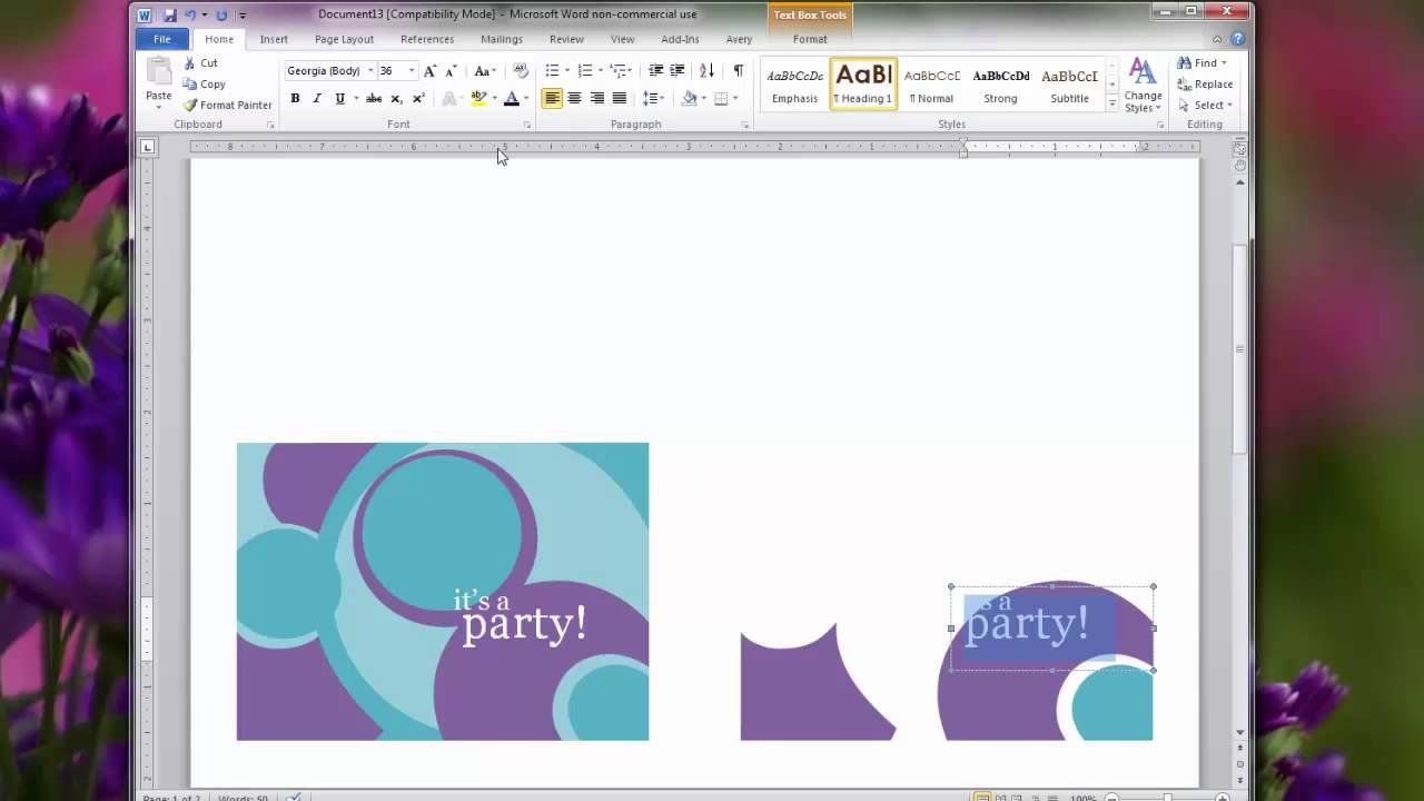 Creating Personal Invitations Using Microsoft Word 2010
