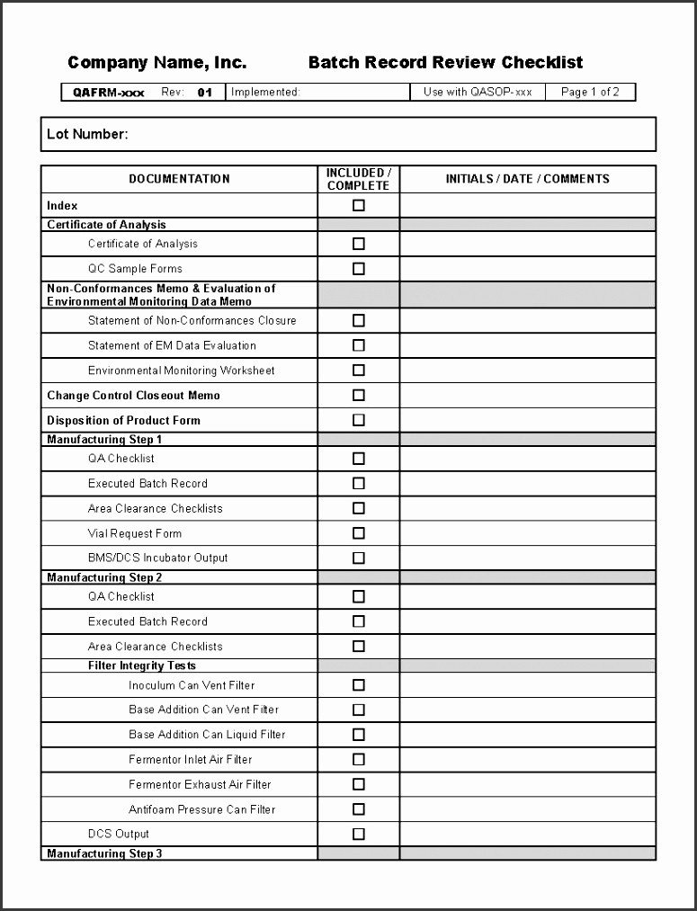 10 Checklist Template Microsoft Word 2010