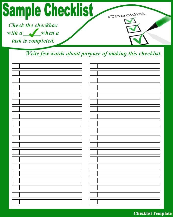 Checklist Template Free Printable I such satisfaction