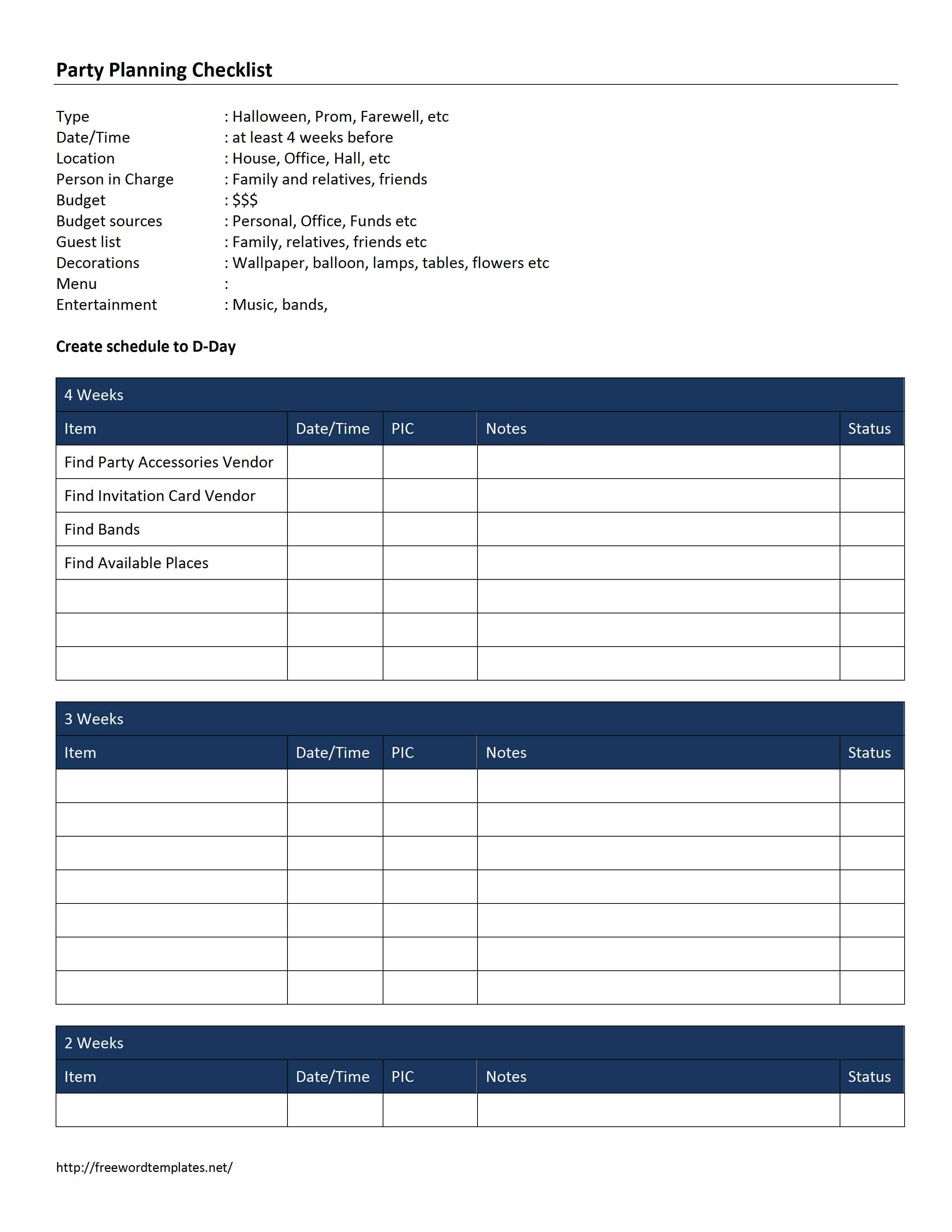 Checklist Word Templates Free Word Templates