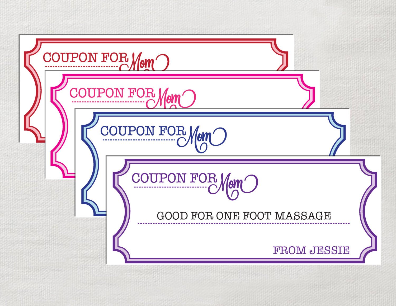 Coupons for Mom Instant Download editable by LaurEvansDesign
