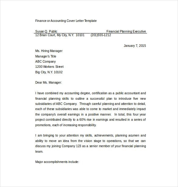 7 Employment Cover Letter Templates Free Sample