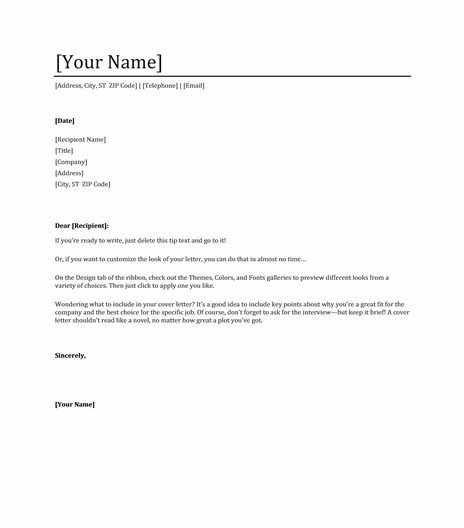 cover letter template word Free Cover Letter Templates For