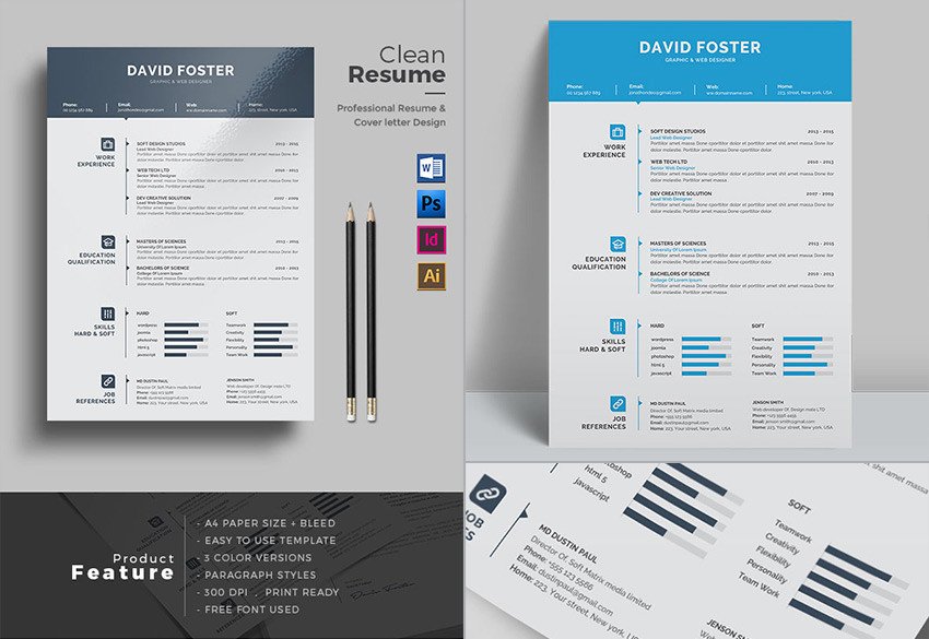20 Professional MS Word Resume Templates With Simple Designs