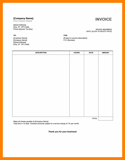 6 word invoice form