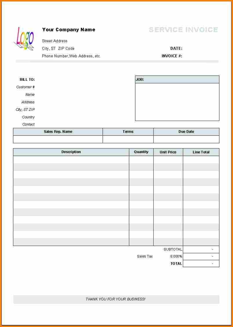 8 billing invoice samples blank