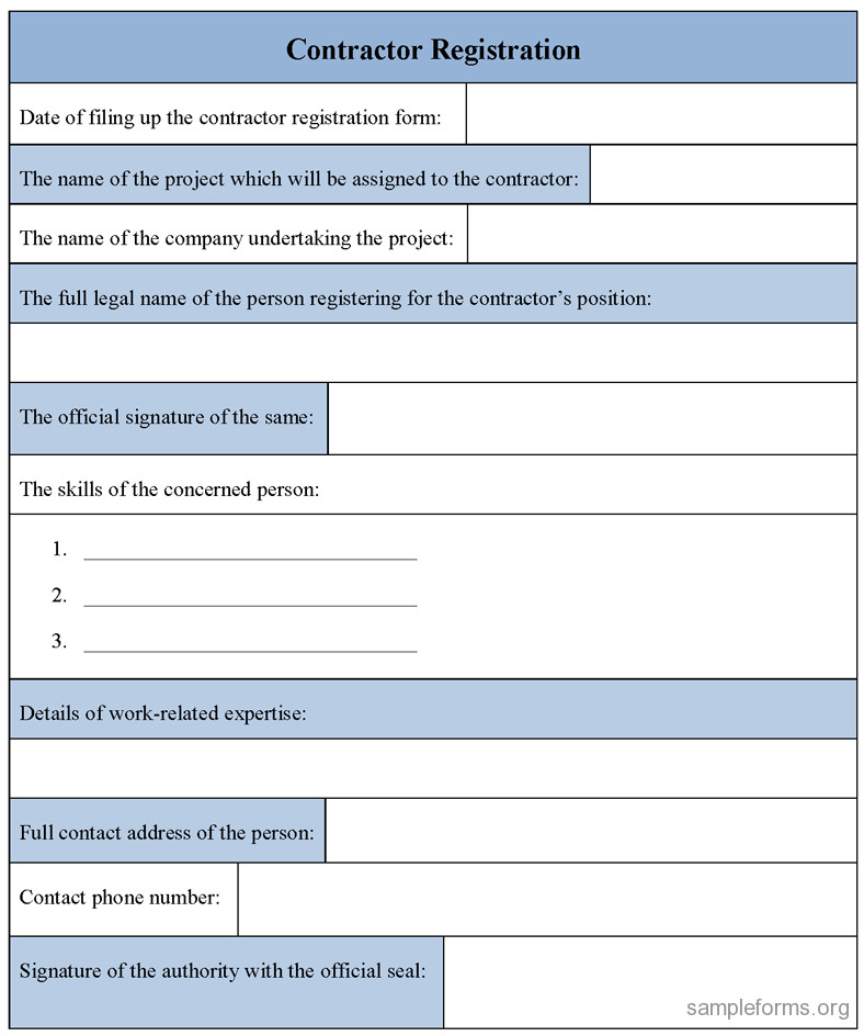 Registration Form Template Excel