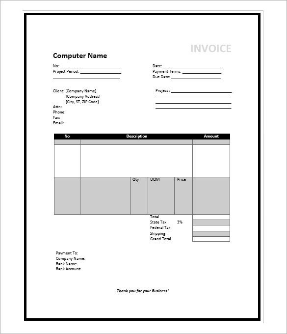 Microsoft Invoice Template – 36 Free Word Excel PDF