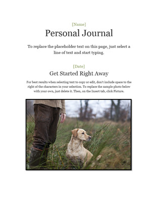 Personal journal fice Templates