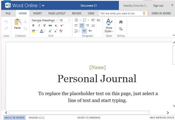 Personal Journal Template For Word line