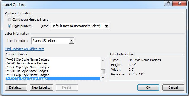 How to print name tag using Microsoft Word “Mail Merge