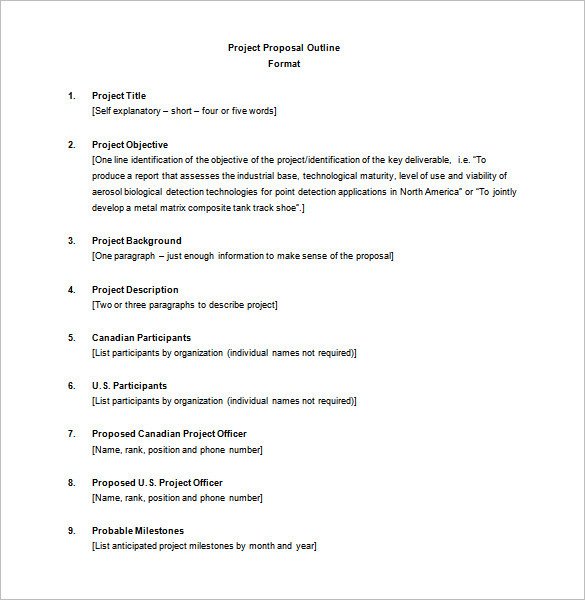 Project Outline Template 8 Free Word Excel PDF Format
