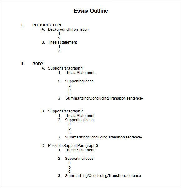 Sample Blank Outline Template 7 Free Documents in PDF DOC