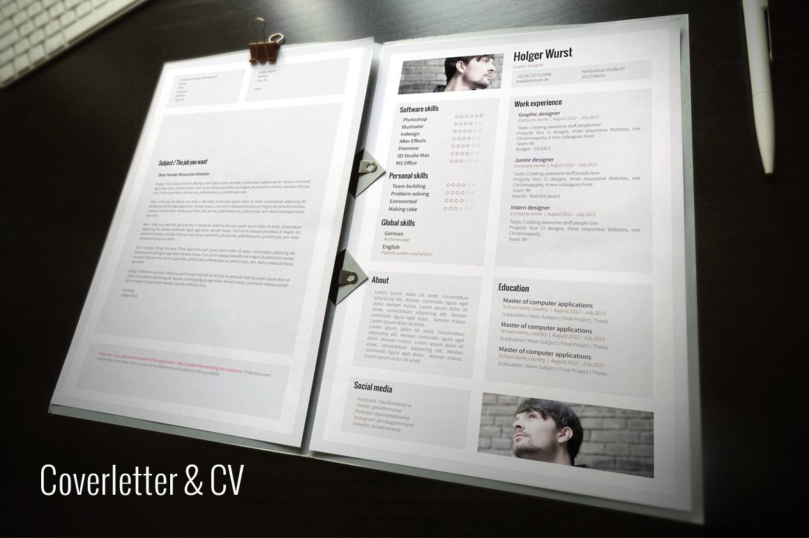 CV cover letter portfolio template Cover Letter