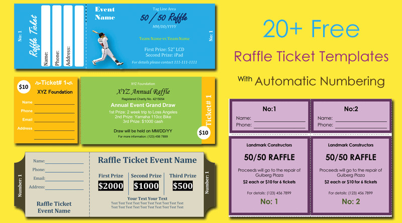 20 Free Raffle Ticket Templates with Automate Ticket