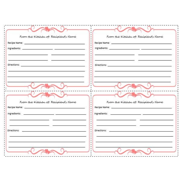 Yummy 5 Free Printable Recipe Card Templates for