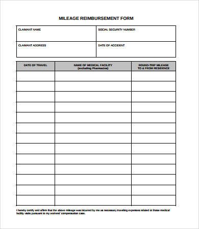 Reimbursement Form 8 Free PDF Download Documents