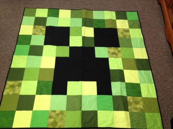 Creeper Quilt from minecraft quilts Pinterest