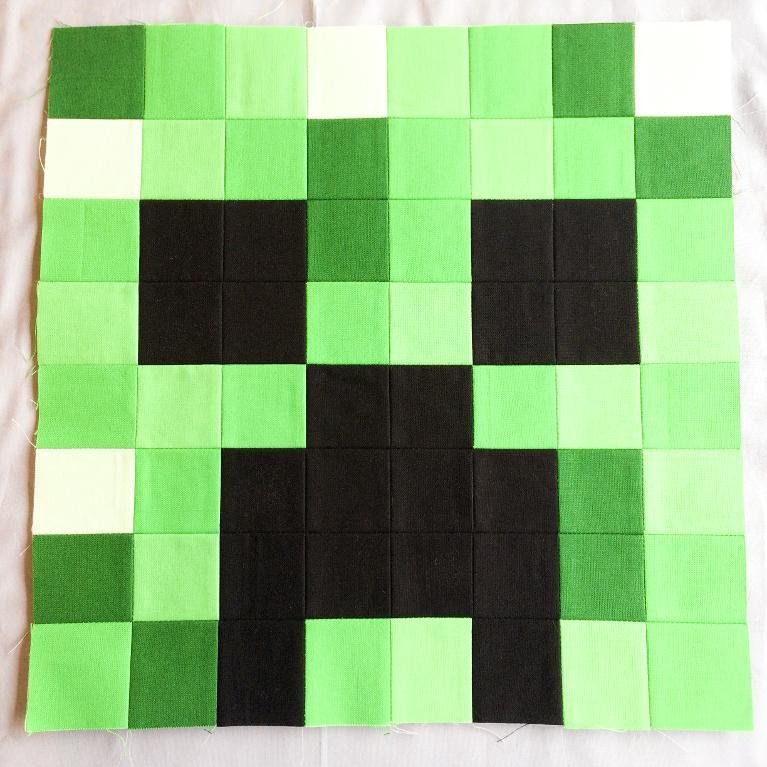 Minecraft Quilt Block Creeper by Tricia Curtis Craftsy