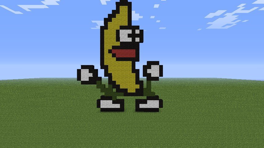 Banana Phone Pixel Art Minecraft Project