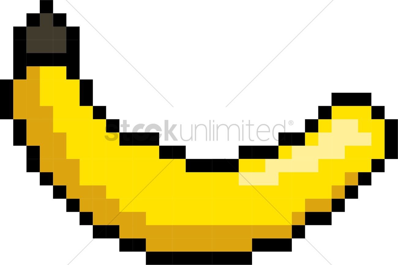 Pixel art banana Vector Image