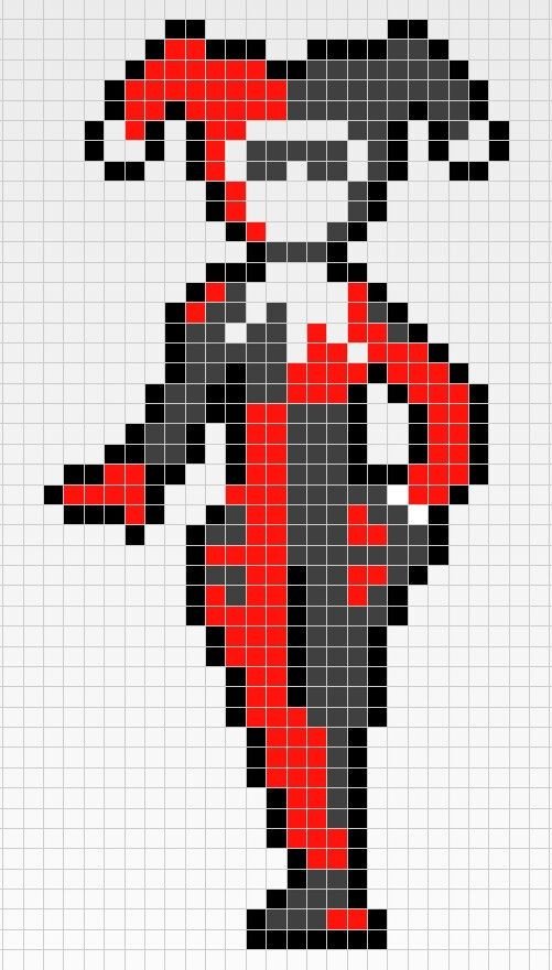 Harley Quinn pixel art template minecraft … Crochet