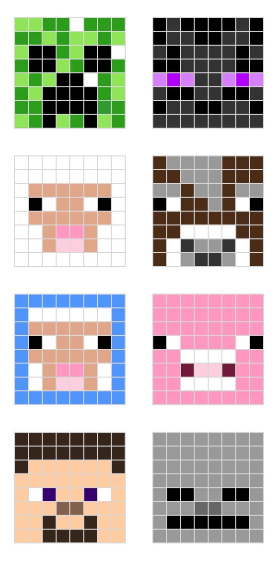 Minecraft pixel art templates — All for the Boys
