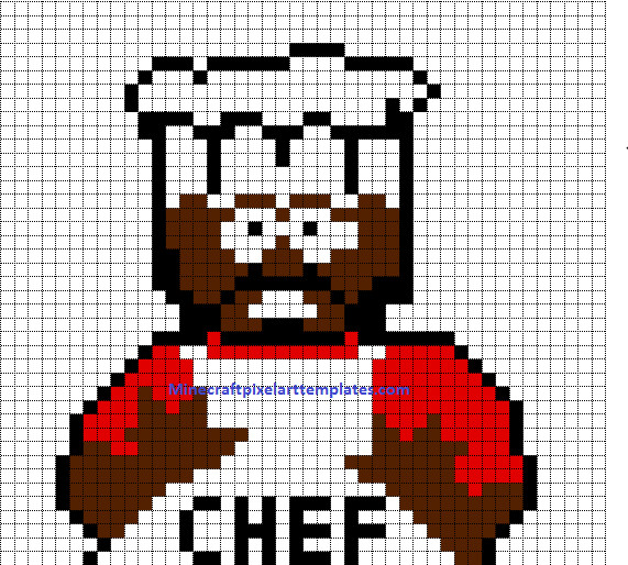 Minecraft Pixel Art Templates Chef south park