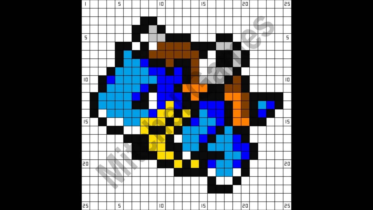 Minecraft Pokémon Blastoise 25x25 Pixel Template