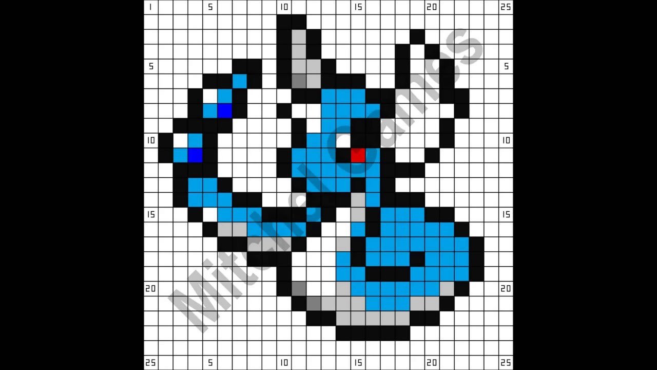 Minecraft Pokémon Dragonair 25x25 Pixel Template
