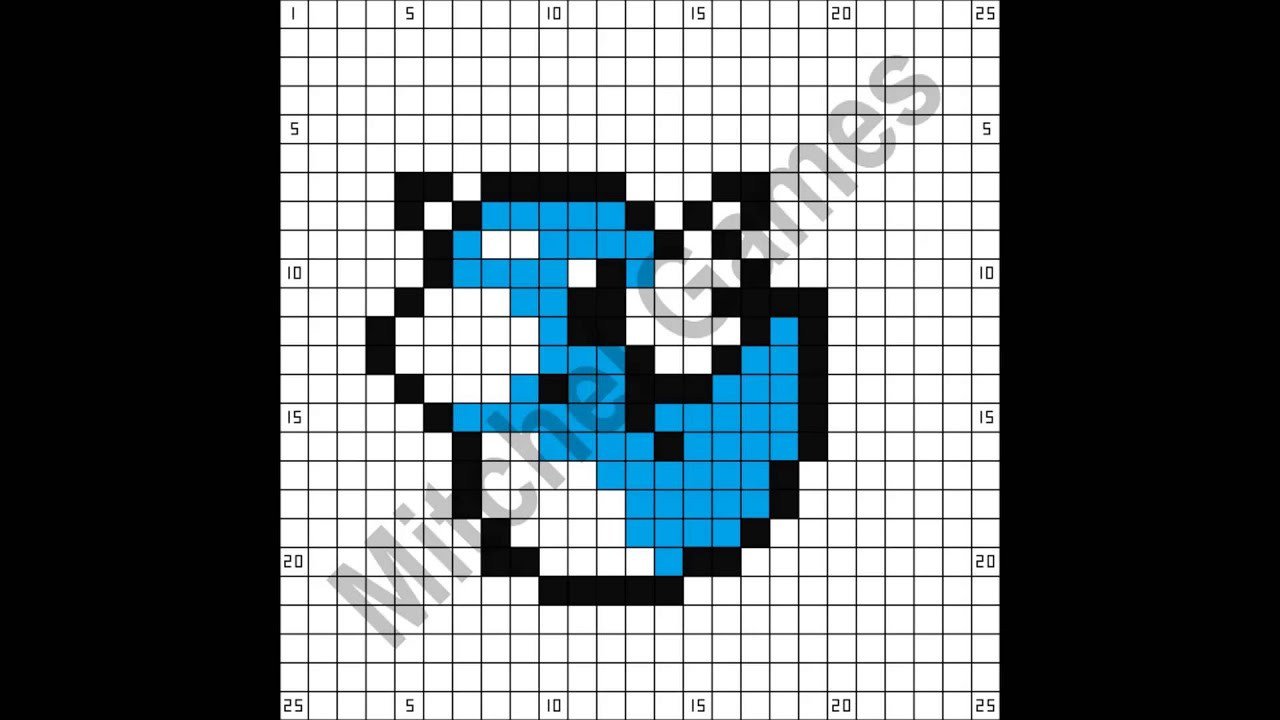 Minecraft Pokémon Dratini 25x25 Pixel Template