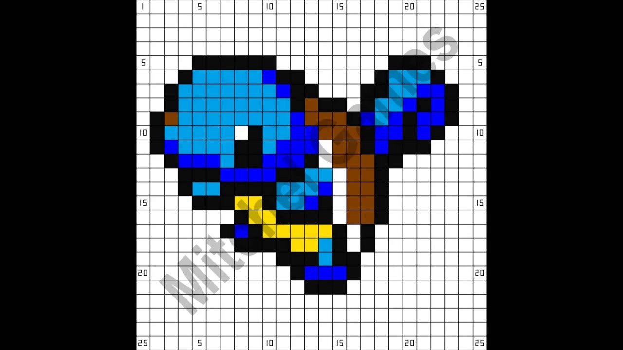 Minecraft Pokémon Squirtle 25x25 Pixel Template