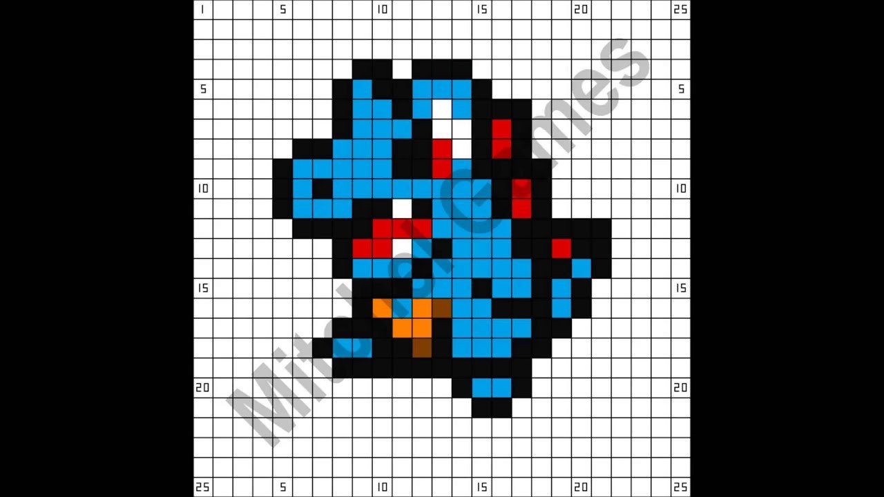 Minecraft Pokémon Totodile 25x25 Pixel Template