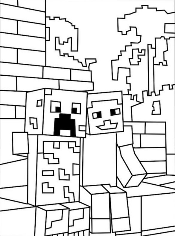 16 Minecraft Coloring Pages PDF PSD PNG