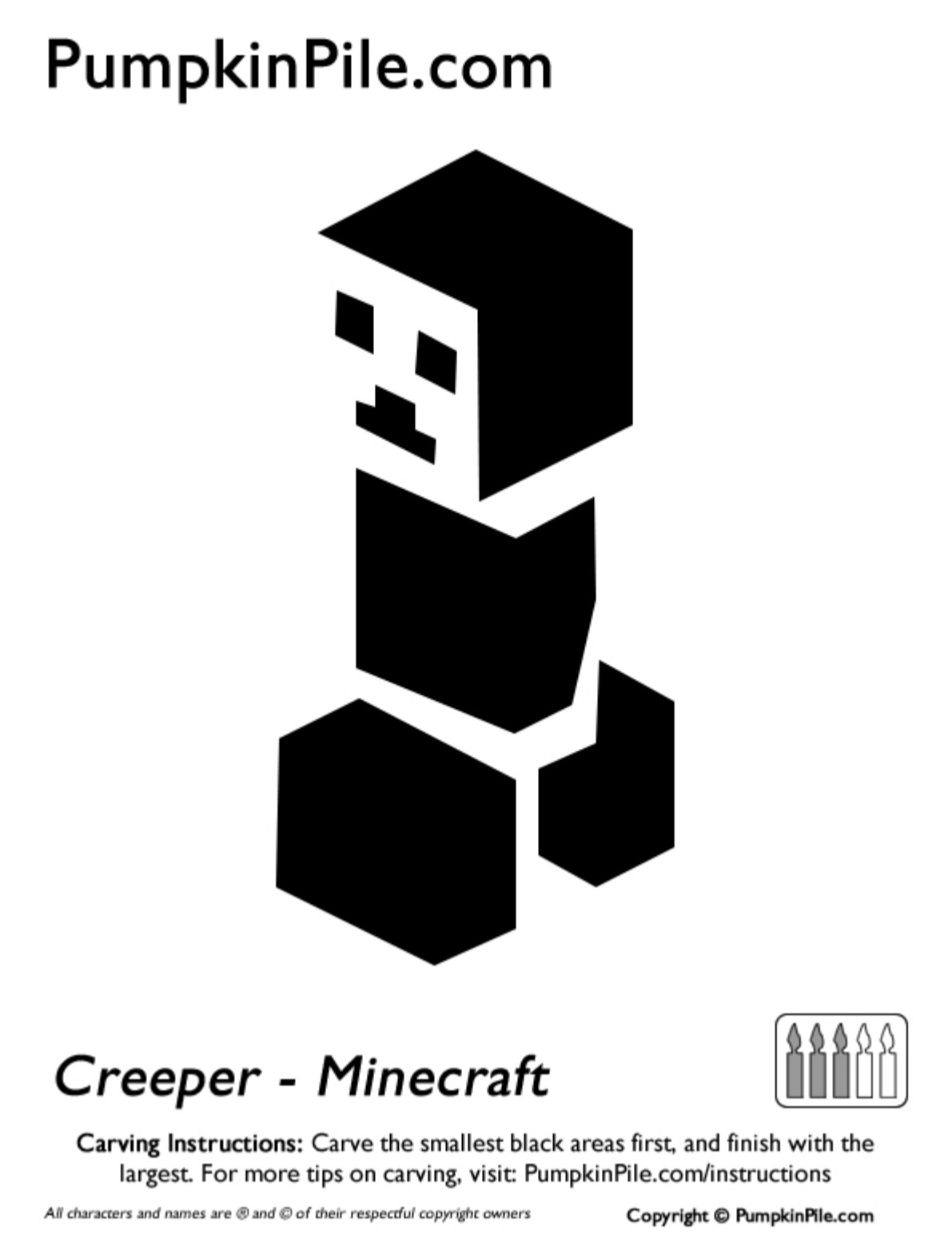 30 Minecraft Pumpkin Stencils Simple Template Design