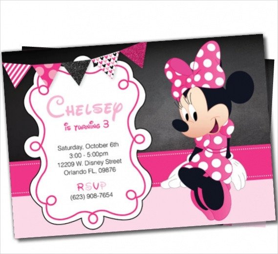 13 Cute Minnie Mouse Invitation Design PSD Vector EPS