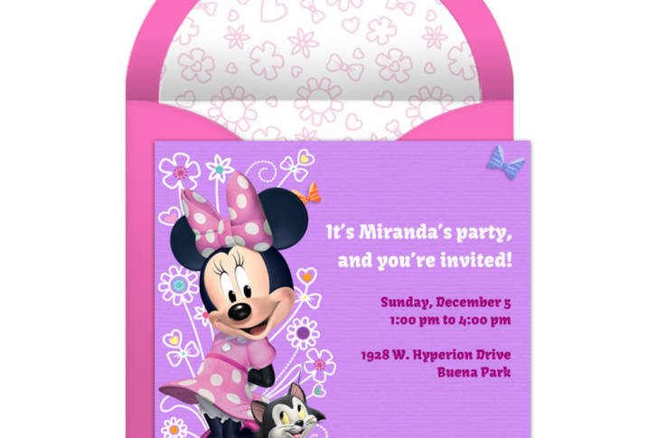 Minnie Mouse Party line Invitation