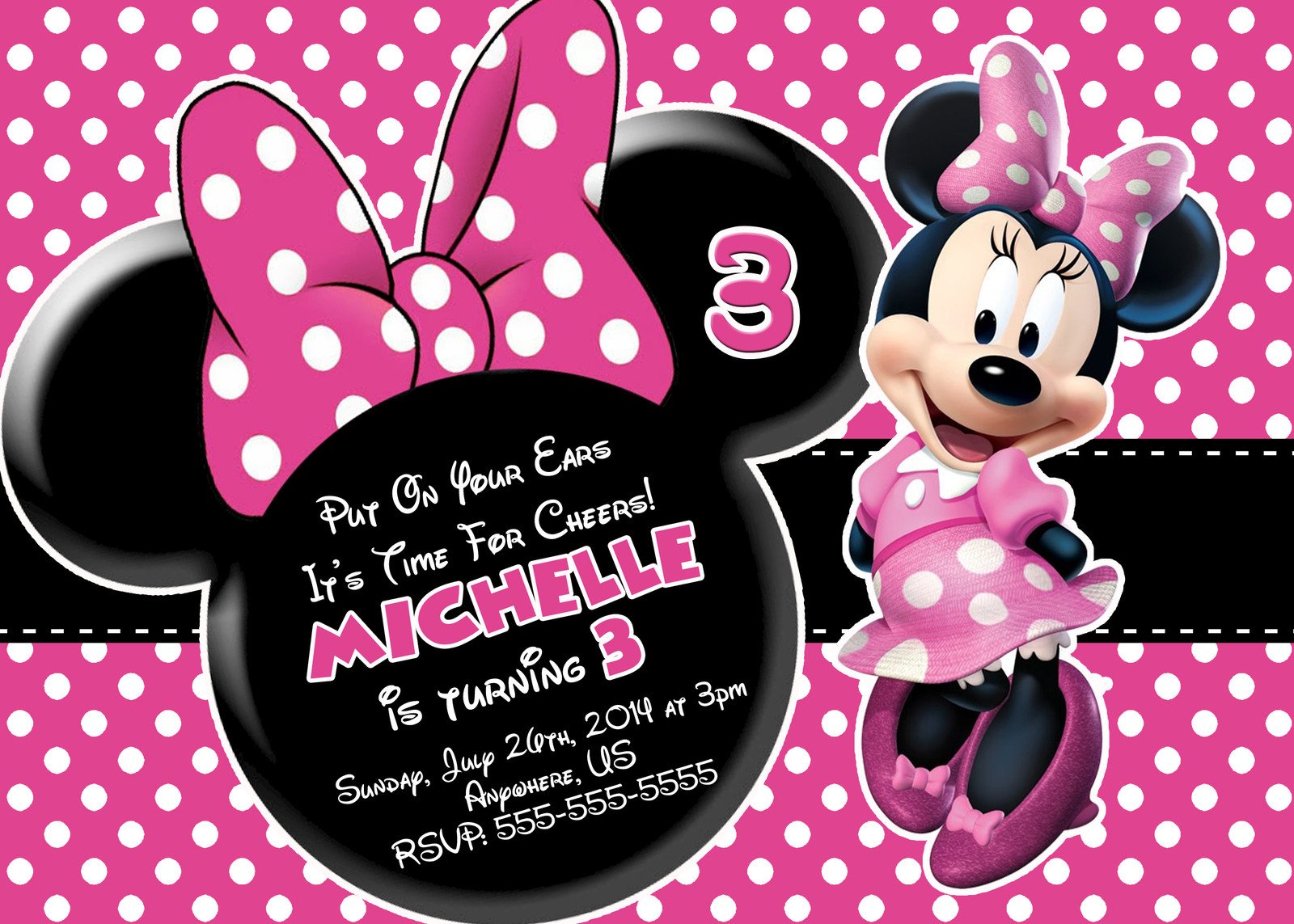 FREE Minnie Mouse Printable Birthday Invitations