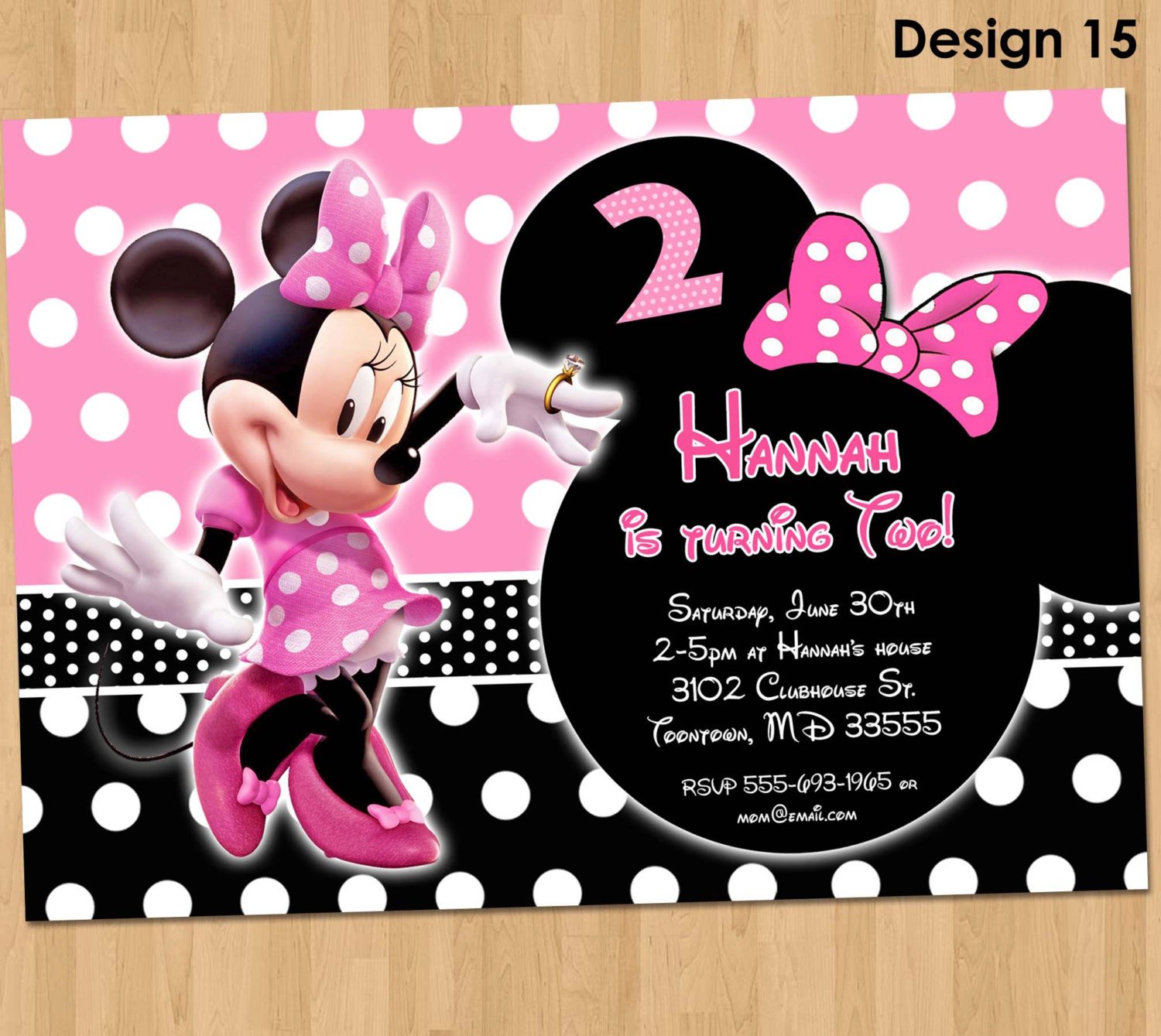 Minnie Mouse Invitation Minnie Mouse Birthday Invitation